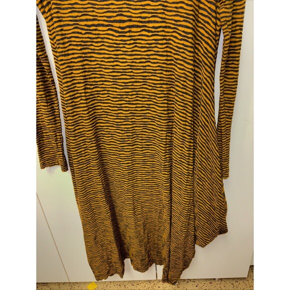 OSKA Tunic Dress Orange Black Striped Long Sleeve Pullover Stretch Lagenlook 2 M - Picture 6 of 10